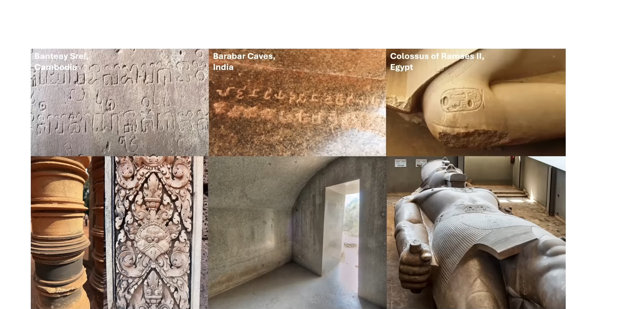 Comparison between megalithic constructions and mismatched writings